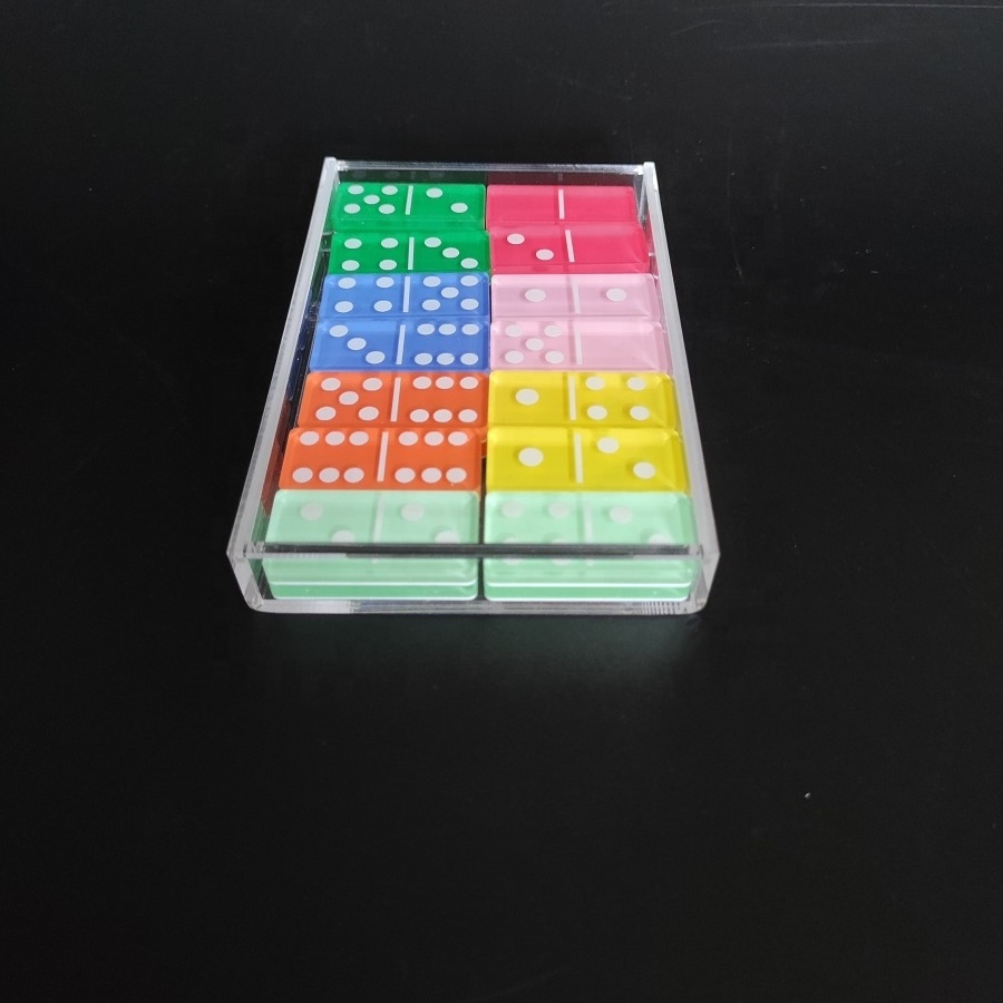 24 Pack Colored Acrylic Domino Game Set for Judaica Gifts