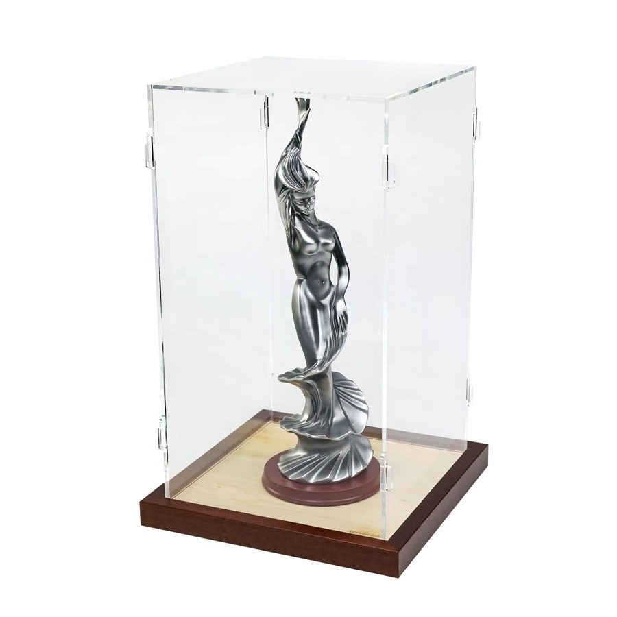 Custom Acrylic Trophy Box with Wood Base