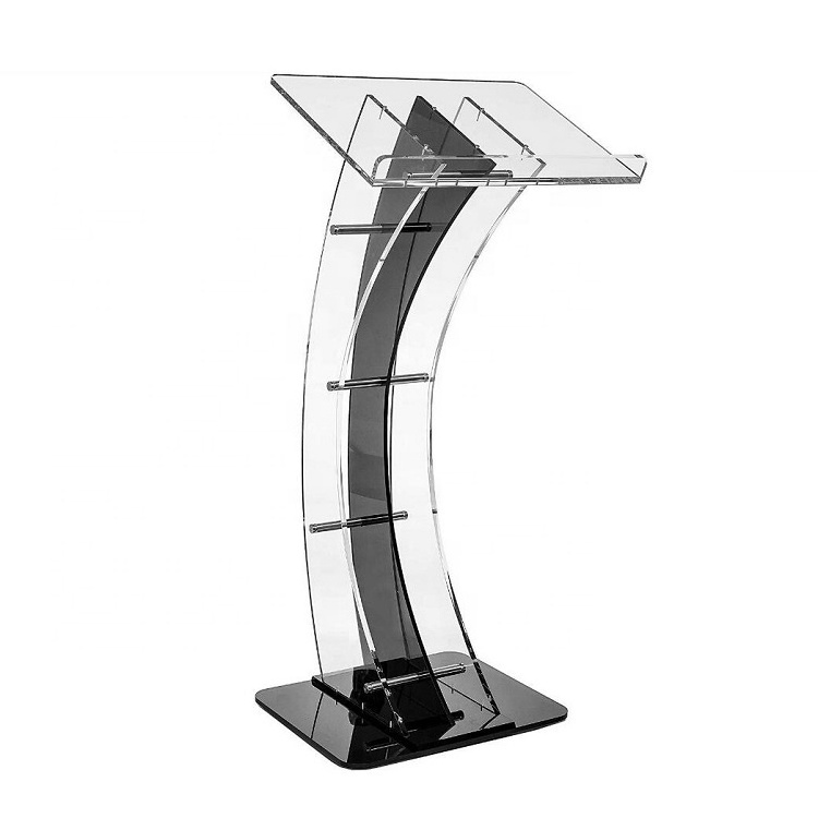 Floor Standing Transparent Acrylic Speech Lectern for Conference