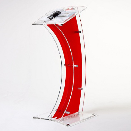 Floor Standing Transparent Acrylic Speech Lectern for Conference