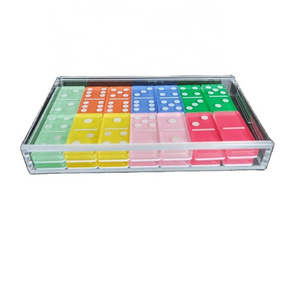 24 Pack Colored Acrylic Domino Game Set for Judaica Gifts