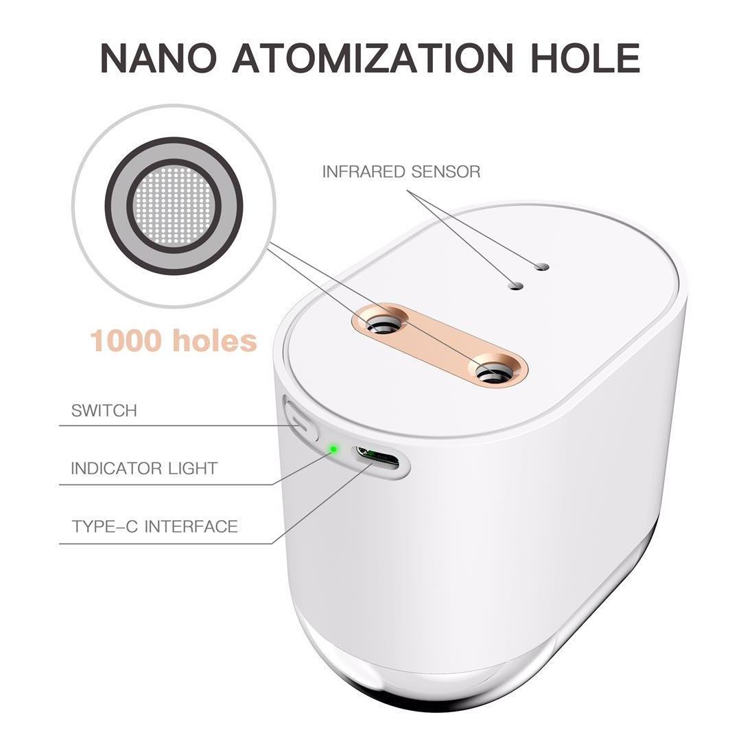 2021Newest design Double Hole Automatic Alcohol Dispenser, Touchless Hand Sanitizer Dispenser 100ml/7.2ozc alcohol spray