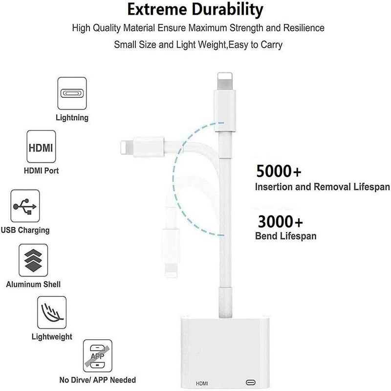 8 PIN 1080P Digital AV to HDTV Adapter with Charging Port HDMI Adapter for iPhone HDMI Converter