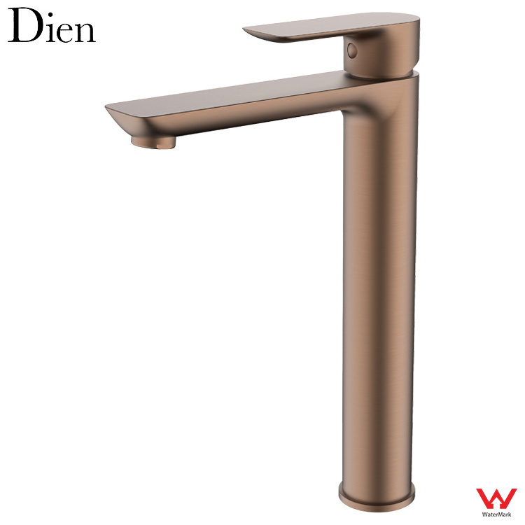 Tall Body black Zinc alloy dark grey handle Brass Body Cold Hot Water Brushed Fingerprint Proof bathroom basin faucet