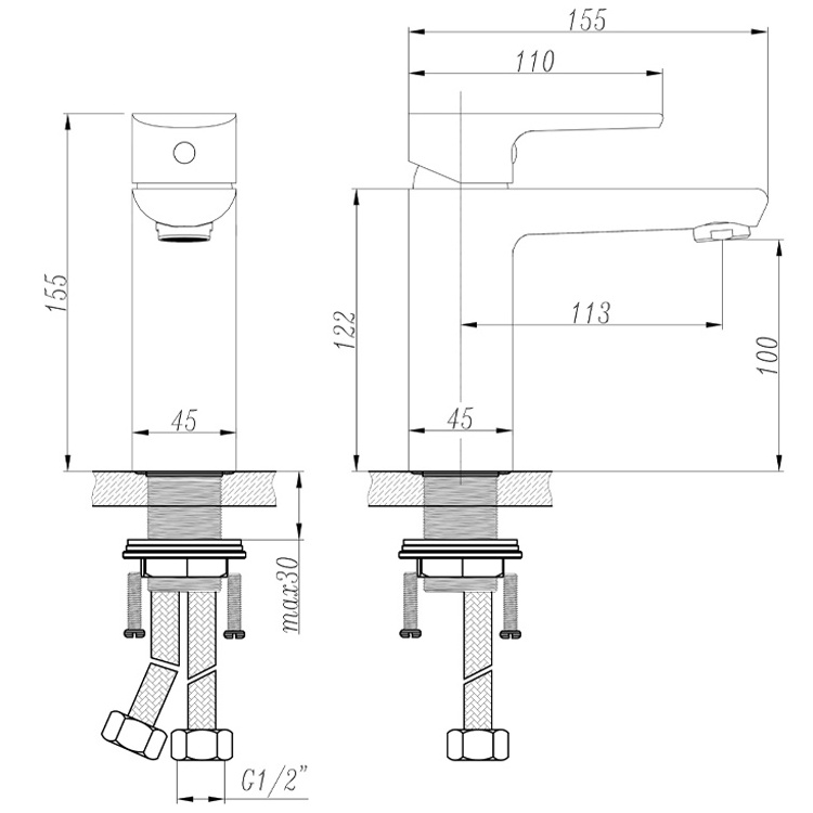 DIEN Manufacture Watermark Cold and Hot Health Fancy Single Hole Bathroom Faucets