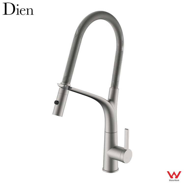 Watermark Dien Pull Out Single Handle Kitchen Faucet Brushed Gun Metal/Nickel Sink Faucet Mixer Tap