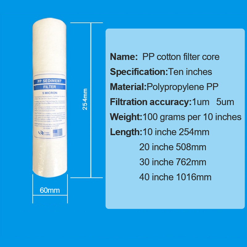 10 20 30 40 Inch PP Melt Blown Filter Cartridge/sediment filter 1micron 5 micron for Water Filter