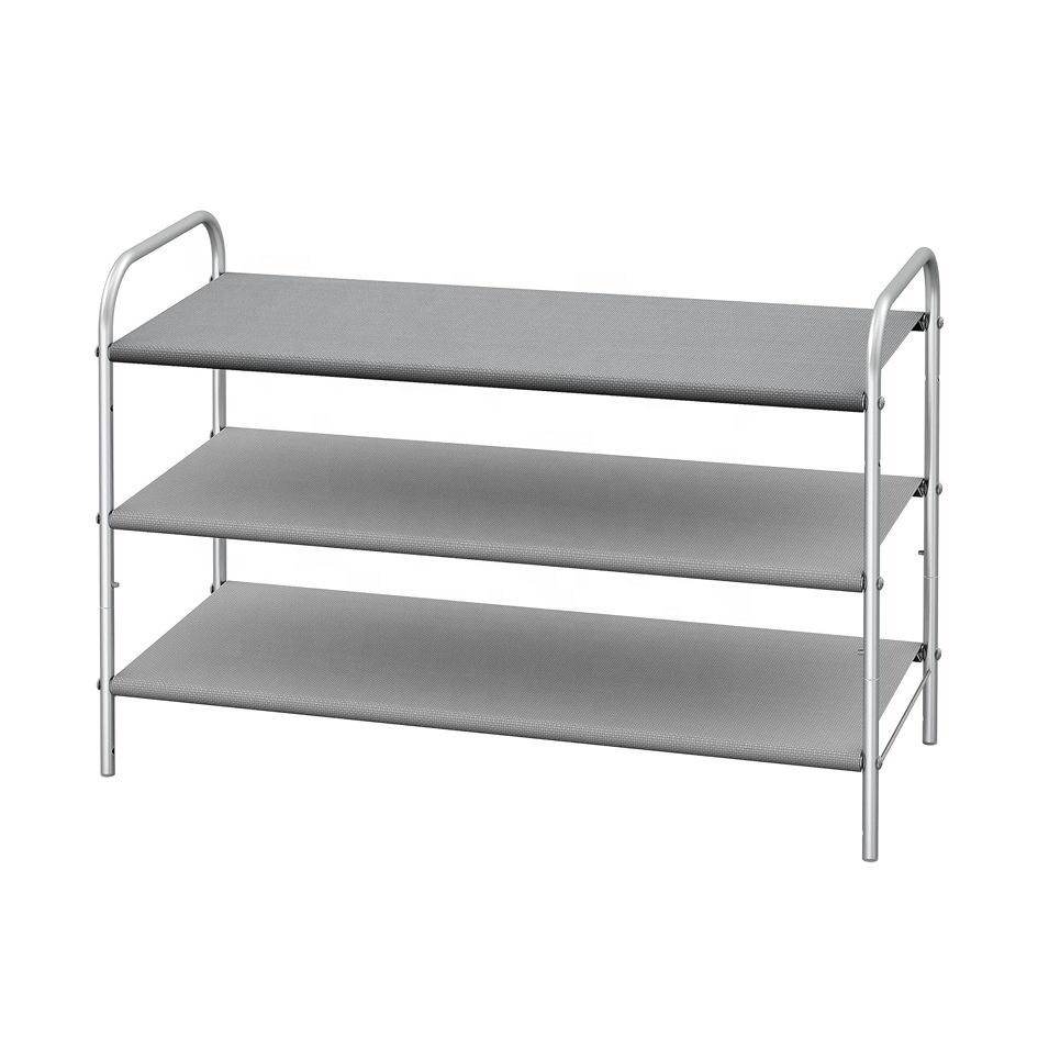 Wholesale living room simple three-layer oxford cloth stainless steel shoe rack