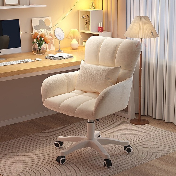 Cheap price home office furniture white swivel chair velvet chair for home