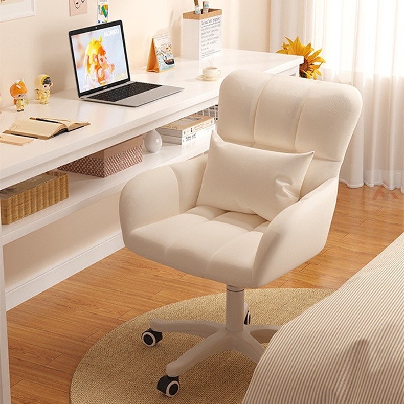 Cheap price home office furniture white swivel chair velvet chair for home