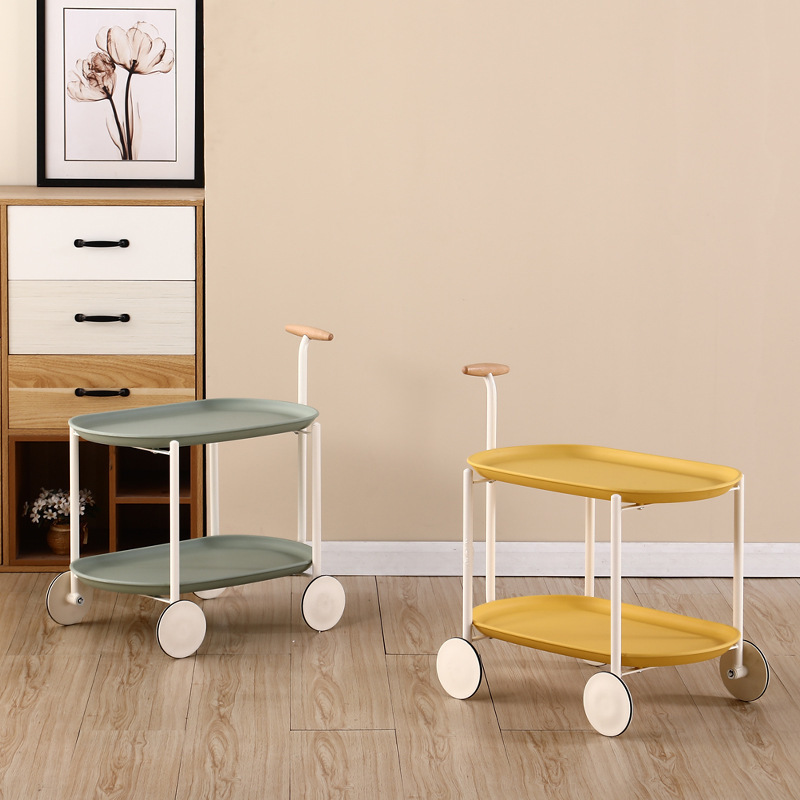 Cheap living room furniture ABS movable living room cart tea table coffee plastic coffee table with wheels