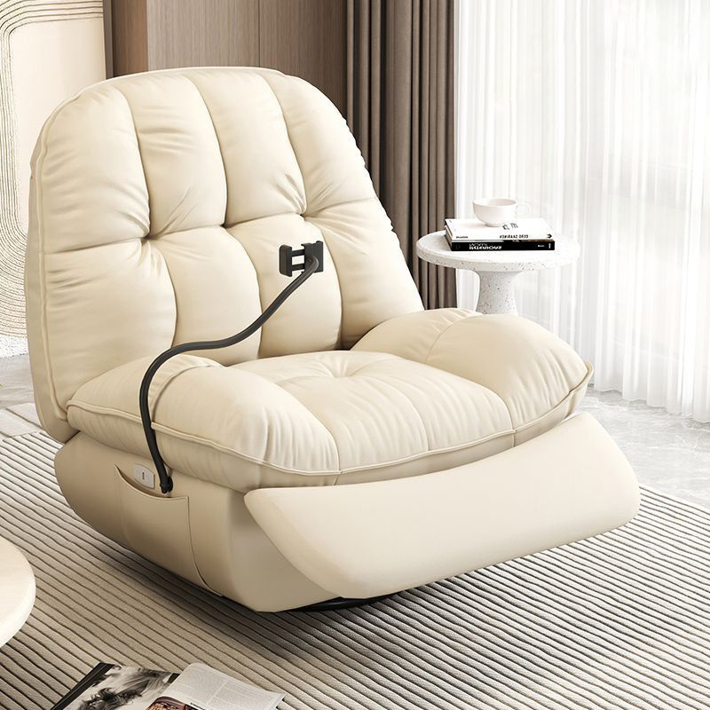 Hot selling living room furniture large swivel solid wood single recliner sofa rocking chair cloud sofa with phone holder