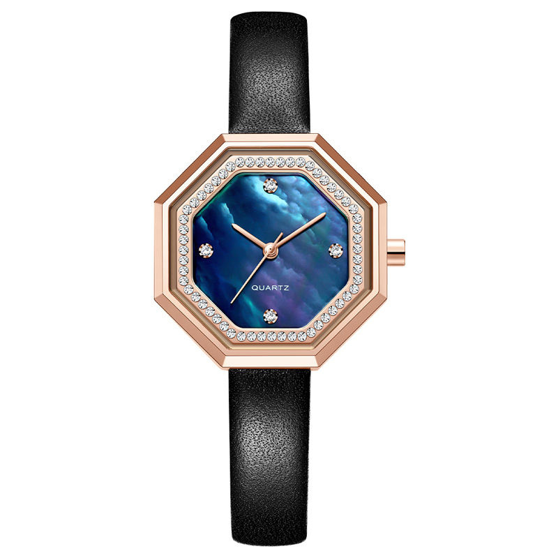 Diernuo Special Design Hexagon Watches with Diamond for Ladies