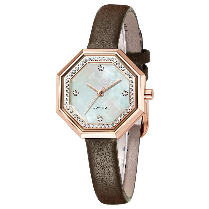 Diernuo Special Design Hexagon Watches with Diamond for Ladies