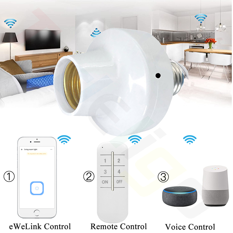 OEM ODM Tuya Smart WiFi Lamp Base E26/E27 Bulb Holder work with Remote Amazon Alexa Google Home