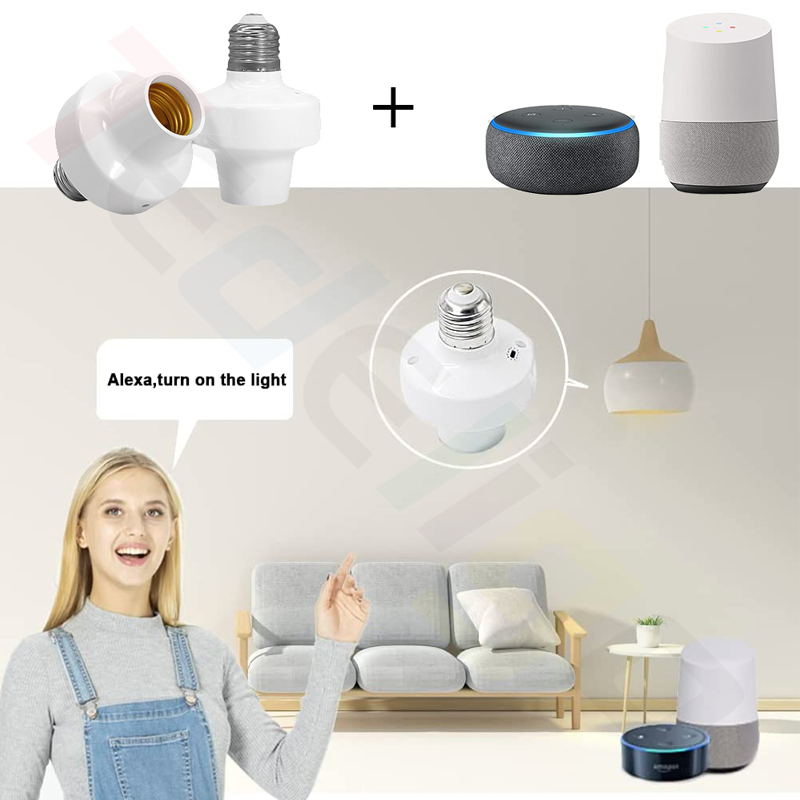 OEM ODM Tuya Smart WiFi Lamp Base E26/E27 Bulb Holder work with Remote Amazon Alexa Google Home