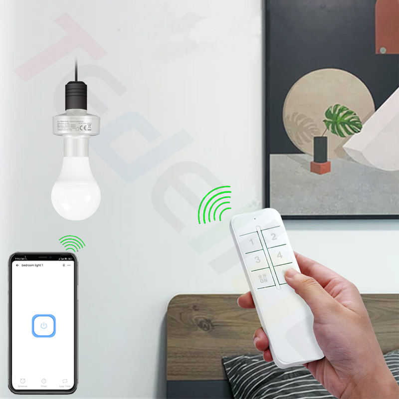 OEM ODM Tuya Smart WiFi Lamp Base E26/E27 Bulb Holder work with Remote Amazon Alexa Google Home