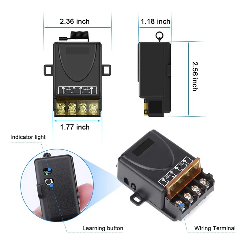 AC 110V 220V 1CH 433mhz / 315mhz Wireless Remote Control Switch 30A High Power Relay for Water Pump Light Bulb