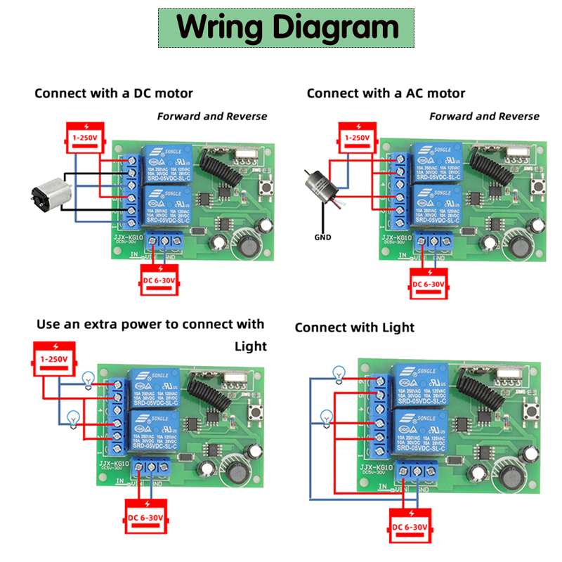 24V wireless remote control switch for motor forward and reverse controller automatic doors /roller shutter garage door