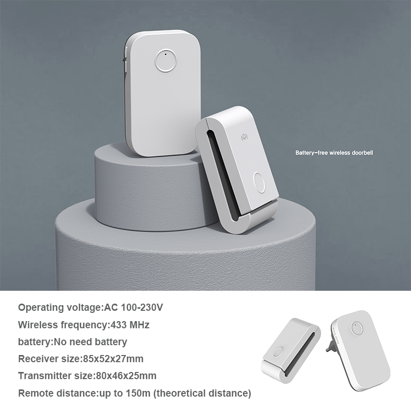 Door Bell Chime Ring No Battery Electric EU Plug Smart Home 1x1 Self Powered Waterproof Wireless DoorBell