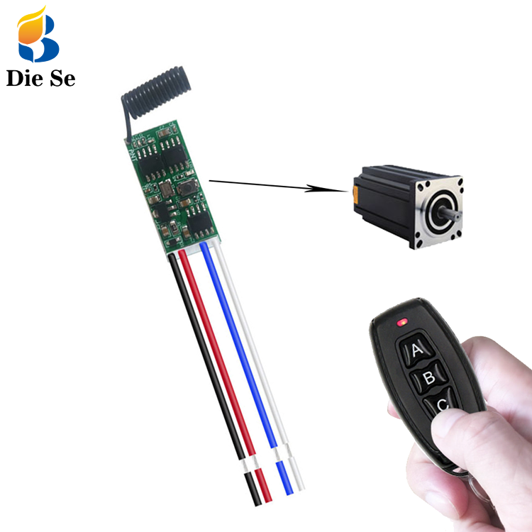 Micro Wireless Remote Control Switch DC 3.6v 6V 12V 24V Motor Forward Reverse Steering Module Transmitter