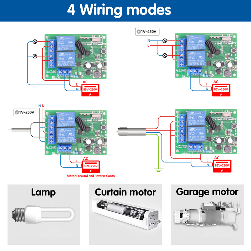 433Mhz 220V wireless remote control switch for motor forward and reverse controller automatic doors /roller shutter garage door