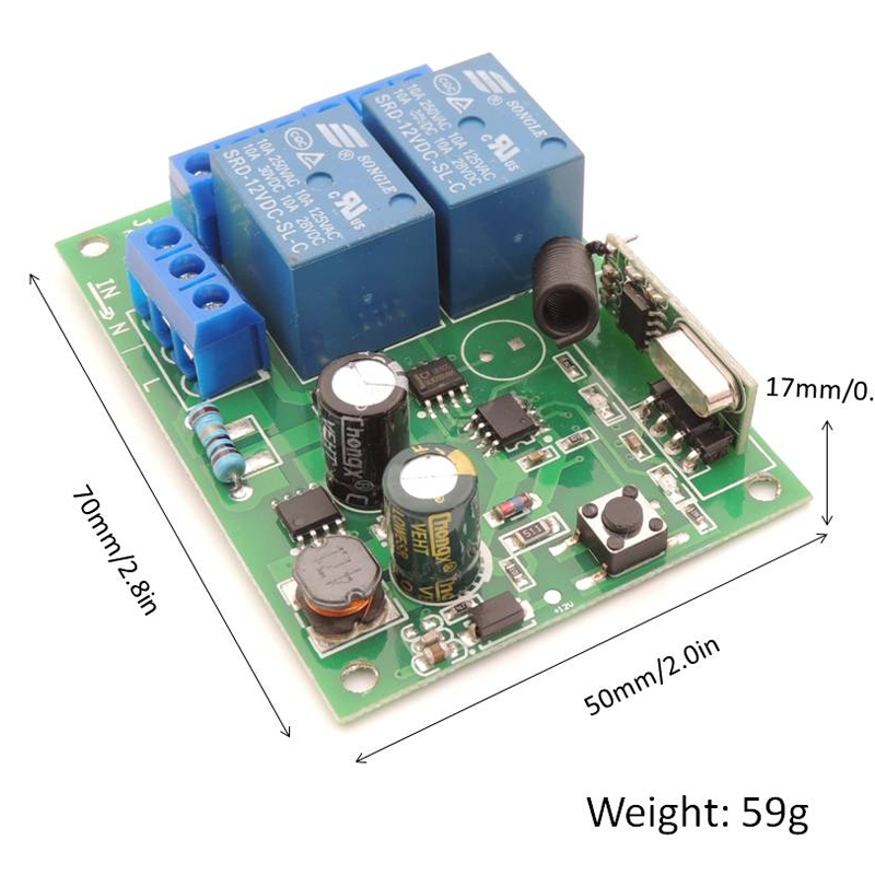 433Mhz 220V wireless remote control switch for motor forward and reverse controller automatic doors /roller shutter garage door