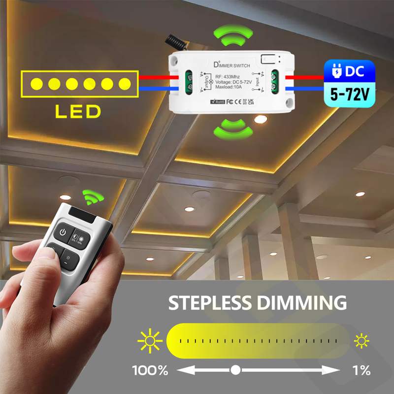 smart light switch RF Wireless Control push wall dimmer wifi RF dimmer module light switch dimmable