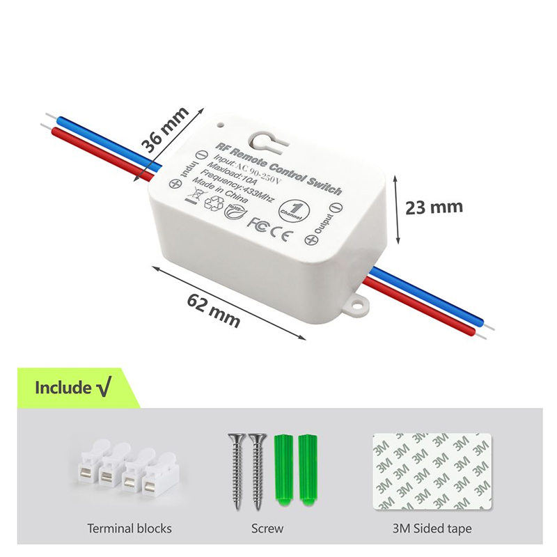 Mini Module Smart Wireless Push Switch Light 433MHZ Electric Home Remote Control Button Wall Panel On Off 220V10A