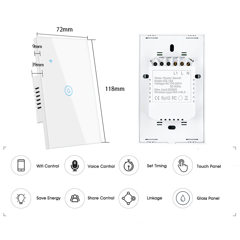 Apple HomeKit US Smart Switch 100-240V 1/2/3/4 Gang Smart Home Compatible with Alexa Google Home With Neutral