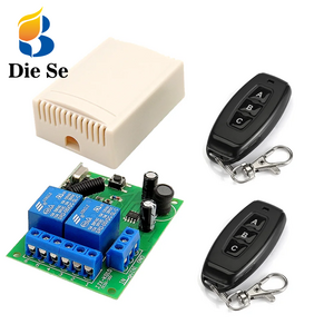 433mhz Universal Wireless Remote Control Switch DC 6v 12V 24V 30v Garage Door Motor Controller with Two Transmitters