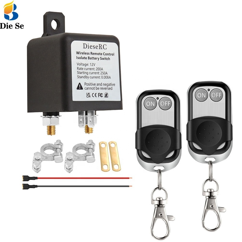 Wireless Remote Control Power Cut Off Switch DC 12V 200A Car Battery Disconnect Switch