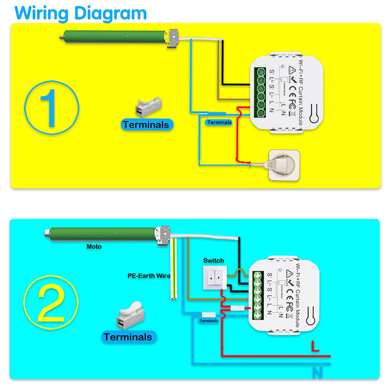 Universal Smart Home Tuya WIFi RF Remote Control Crutain Blinds Roller Shutter Garage Door Switch