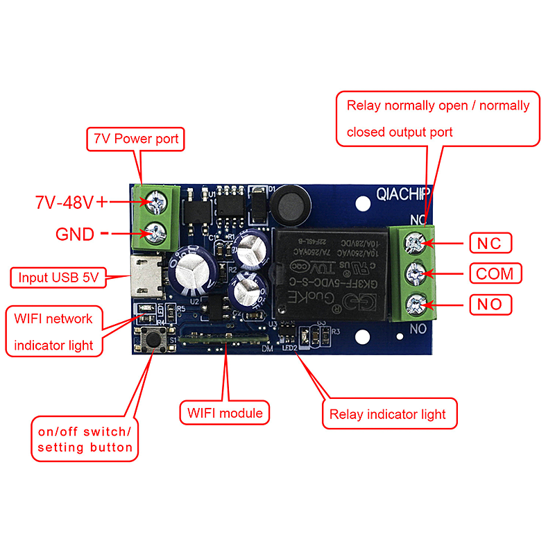 EweLink Wifi Smart Switch DC 7V 12V 24V 48V USB 5V Dry Contact Relay Timing Module Voice Control Work With Alexa Google Home