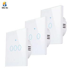 Touch screen smart light switch remote control via app smart life neutral and live wire wall switch wifi