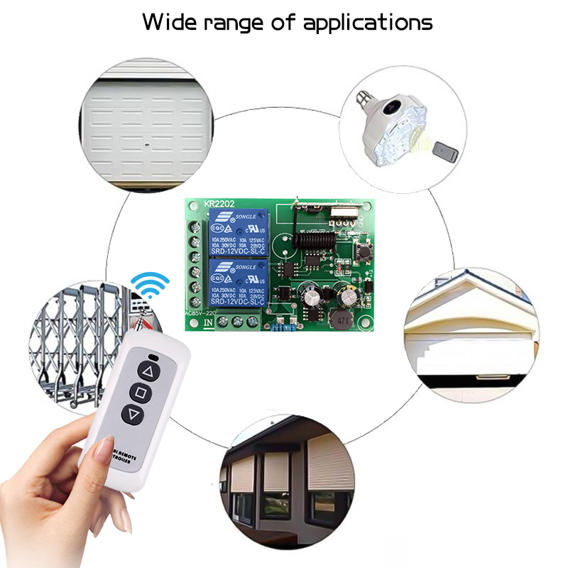 433Mhz 220V wireless remote control switch for motor forward and reverse controller automatic doors /roller shutter garage door