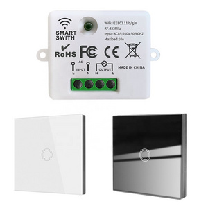 WiFi RF 433Mhz Switch Wireless Light Switch Module and Touch Button Wall Switch work with Google Home Alexa 110V 220V Timer