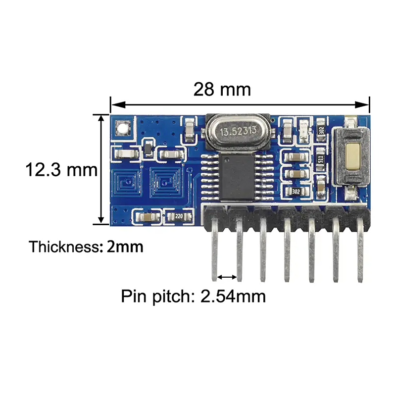 Wireless 433Mhz RF Module Receiver Built-in Learning Code 1527 Decoding 4 Channel Output