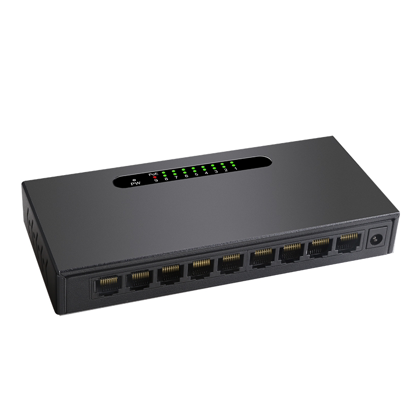 Diewu 10/100 mbps 8ports PoE network switch 9 ports for IP camera build in power adapter