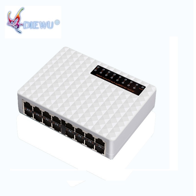 Whole sale  ethernet switch 16 port 10/100 m plastic housing network switch 2 layer ethernet switch