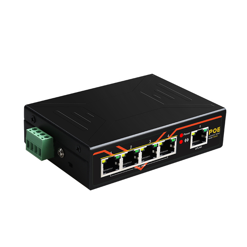 5 Port 100M POE Switch Industrial grad Din-rail extend to 200M unmanaged PoE outdoor switch