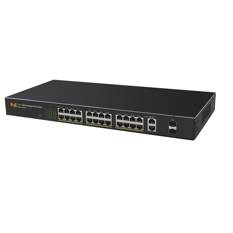 DIEWU 24 Port 100M+2port 1000m+2SFP management POE  security Switch for IP camera