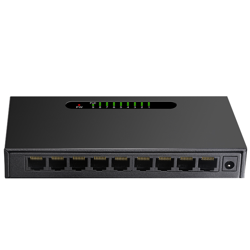 Diewu 10/100 mbps 8ports PoE network switch 9 ports for IP camera build in power adapter