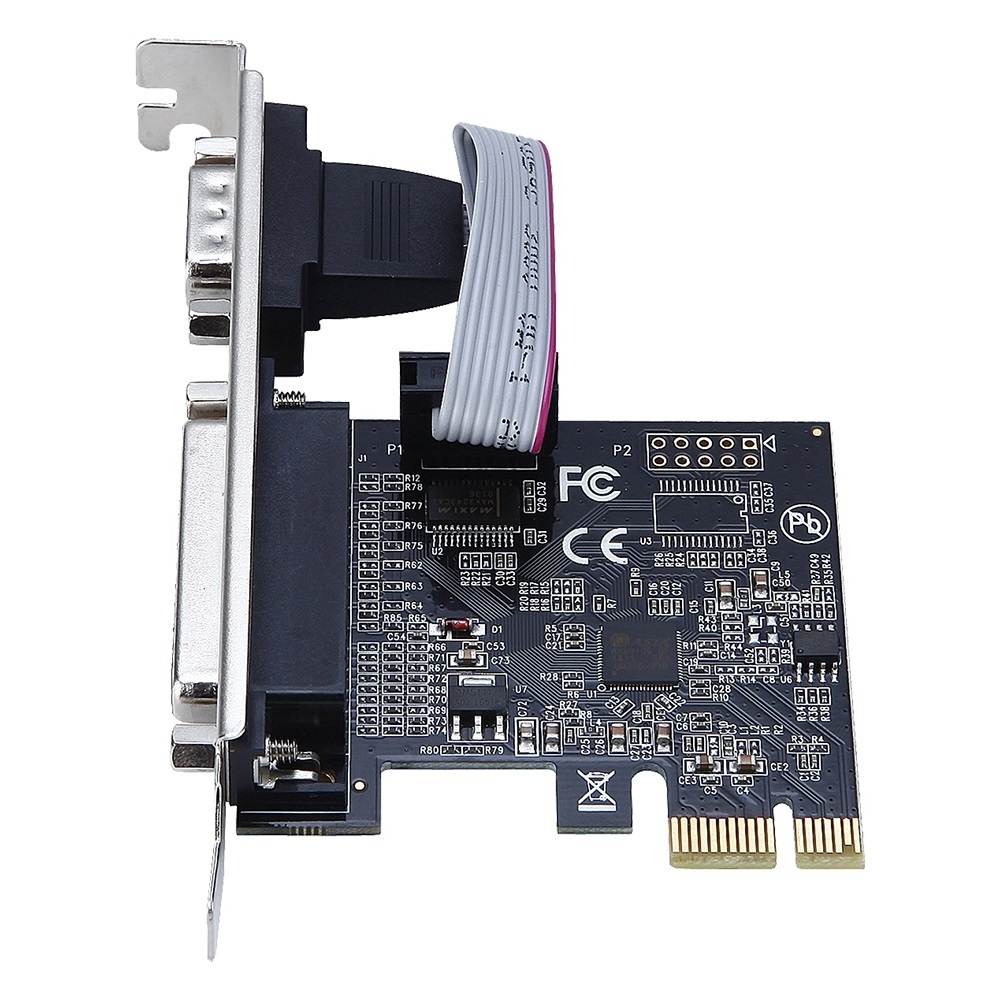 PCI express to 1 serial 1 parallel card computer adapter Asix99100 RS232 DB9 & DB25 Computer Accessories