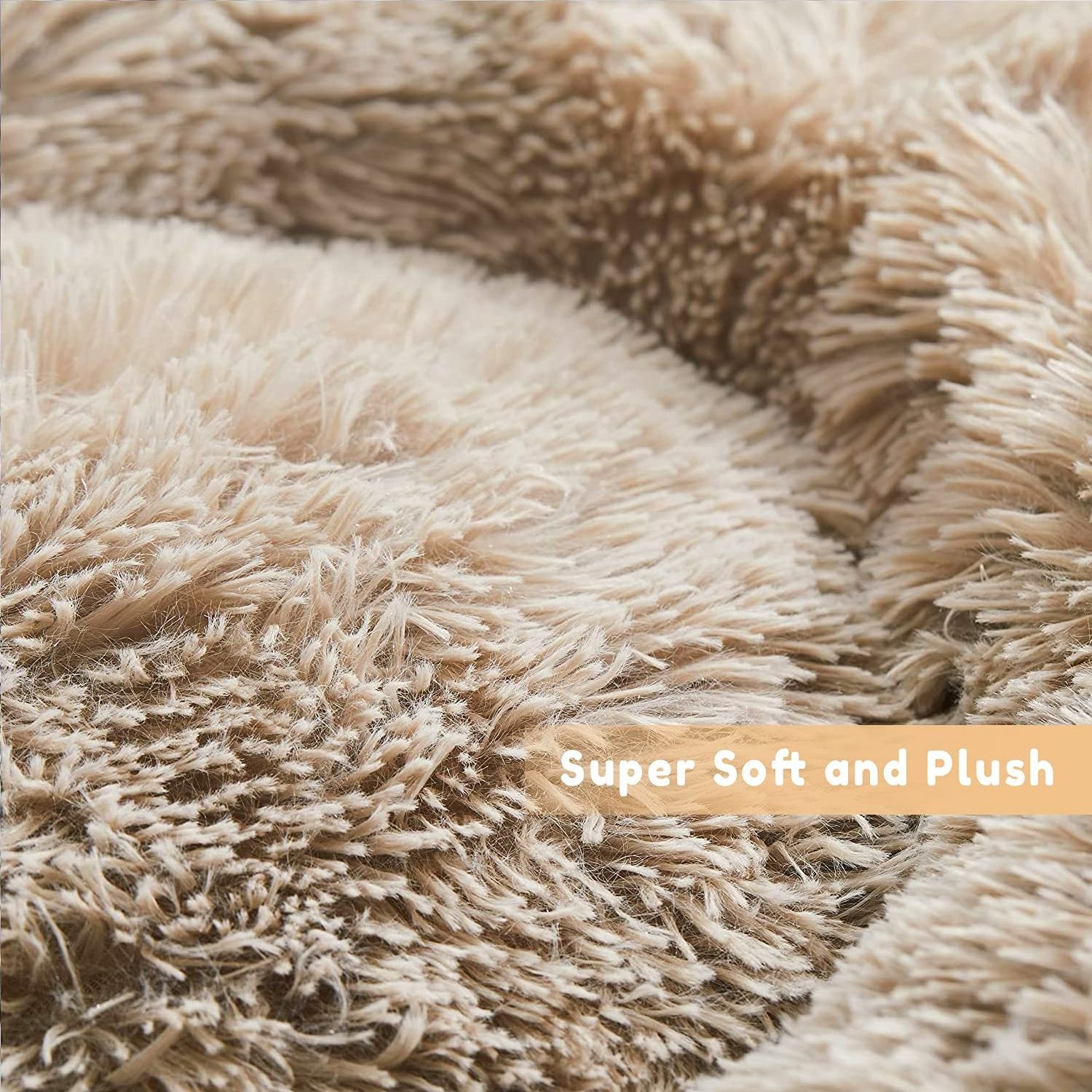 Faux Fur Dog Bed And Cat Bed Calming Dog Bed Small Medium Large Pets Anti Anxiety Donut Hug Round Warm Washable Cat Sofa