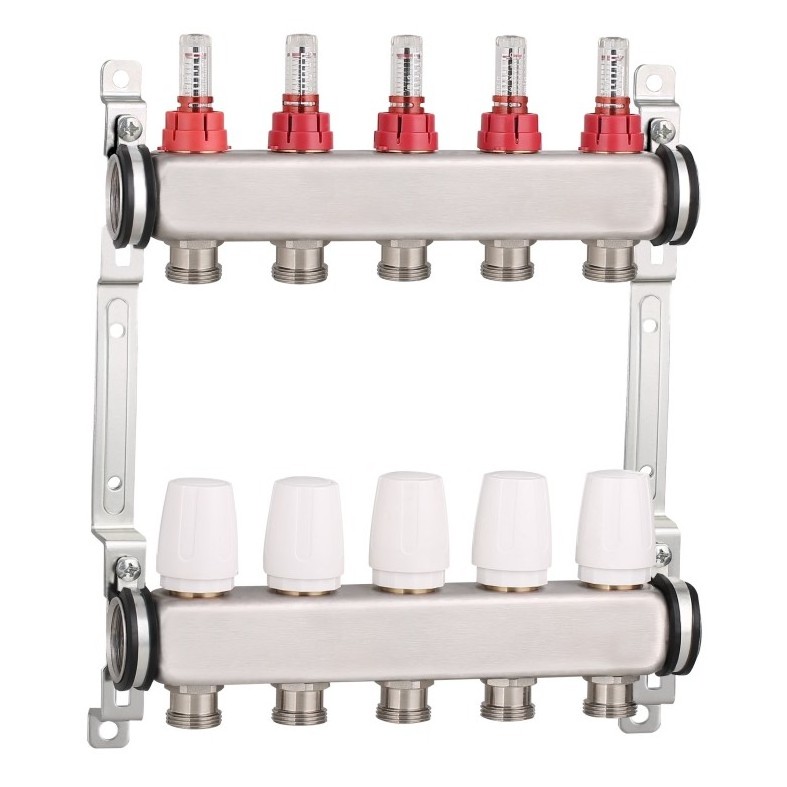 Hot Selling  2-12 Loops Pex Pipe Manifold for Underfloor & Radiant Heating