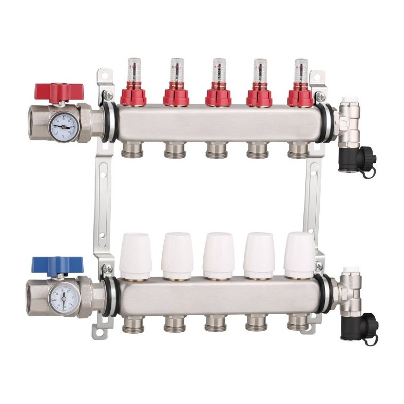 Hot Selling  2-12 Loops Pex Pipe Manifold for Underfloor & Radiant Heating