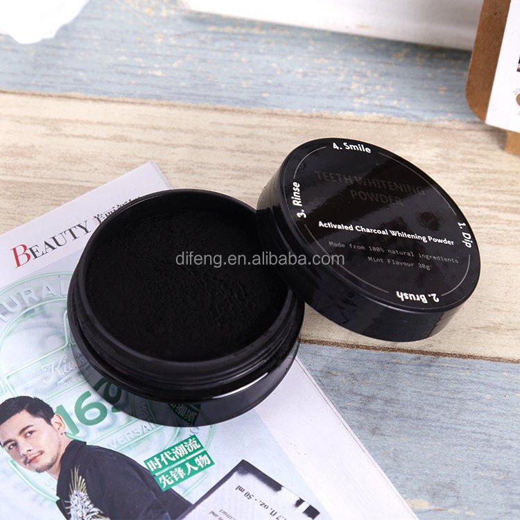 Natural Tooth Whitening Cleaning Washing Black Shell Coconut Activated Charcoal Powder Oem Tooth Teeth Whitening Powder