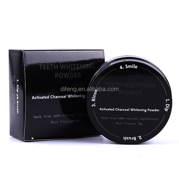 Natural Tooth Whitening Cleaning Washing Black Shell Coconut Activated Charcoal Powder Oem Tooth Teeth Whitening Powder