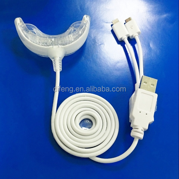 Cheapest 3 in 1 cell phone USB connected mobile dental mini blue whitening teeth led light/device with